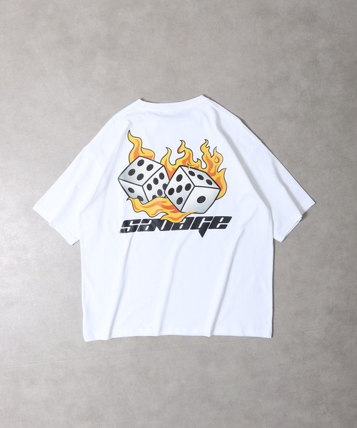 RGY(アールジーワイ)の「RGY ダイス両面プリント ビッグシルエットTシャツ(Tシャツ/カットソー・メンズ・ネイビー/ホワイト/ブラック・M/L)」の9枚目の写真