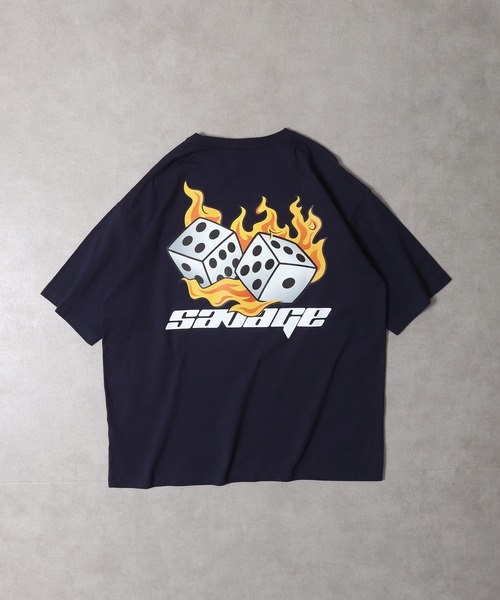RGY(アールジーワイ)の「RGY ダイス両面プリント ビッグシルエットTシャツ(Tシャツ/カットソー・メンズ・ネイビー/ホワイト/ブラック・M/L)」の7枚目の写真