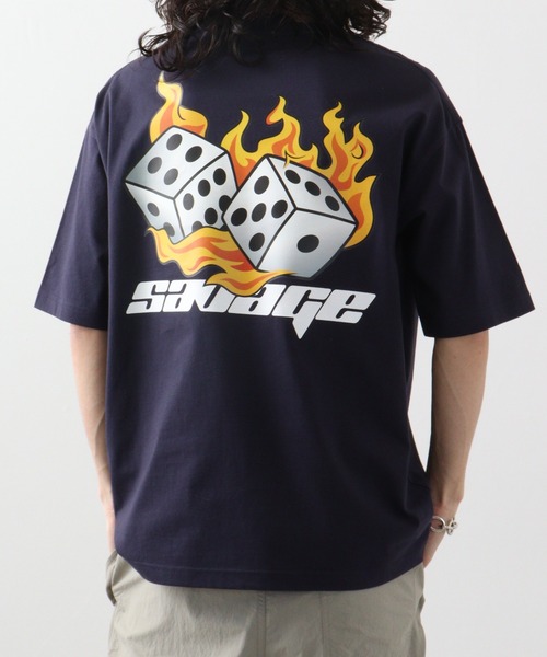 RGY(アールジーワイ)の「RGY ダイス両面プリント ビッグシルエットTシャツ(Tシャツ/カットソー・メンズ・ネイビー/ホワイト/ブラック・M/L)」の17枚目の写真