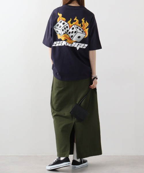 RGY(アールジーワイ)の「RGY ダイス両面プリント ビッグシルエットTシャツ(Tシャツ/カットソー・メンズ・ネイビー/ホワイト/ブラック・M/L)」の22枚目の写真
