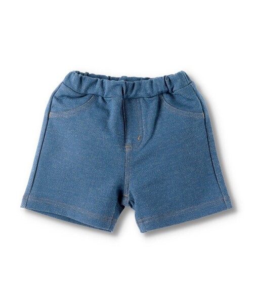 BRANSHES（ブランシェス）の「【ベビー】デニムニットハーフパンツ（その他ベビー用品・キッズ・ブルー/ネイビー・70/80）」の4枚目の写真