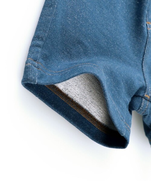 BRANSHES（ブランシェス）の「【ベビー】デニムニットハーフパンツ（その他ベビー用品・キッズ・ブルー/ネイビー・70/80）」の6枚目の写真
