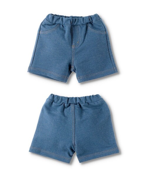 BRANSHES（ブランシェス）の「【ベビー】デニムニットハーフパンツ（その他ベビー用品・キッズ・ブルー/ネイビー・70/80）」の8枚目の写真
