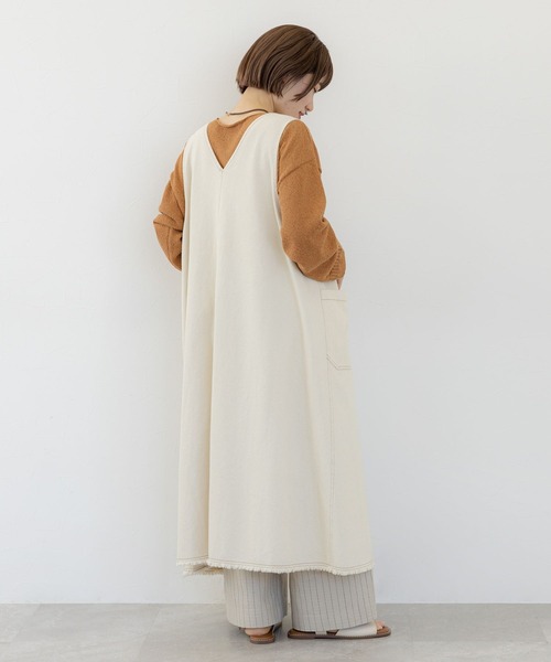 studio CLIP（スタディオクリップ）の「《人気スタッフmiyuコラボ》ダブルフロントカジュアルジャンスカ（ワンピース・レディース・ブラック/カーキ/アイボリー・FREE）」の18枚目の写真