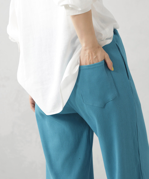 FOUND GOOD（ファウンドグッド）の「セルフカットワイドリブパンツ（その他パンツ・レディース・アイボリー/ブルー系2/イエロー系5/ブラック・S/M/L）」の15枚目の写真