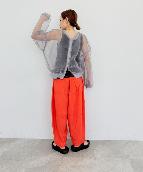 niko and...（ニコアンド）の「[MODE NORM CORE]シアーオーガンジー2WAYカーディガン（カーディガン/ボレロ・レディース・ライトグレー/ブラック/アイボリー・MEDIUM/LARGE）」の5枚目の写真