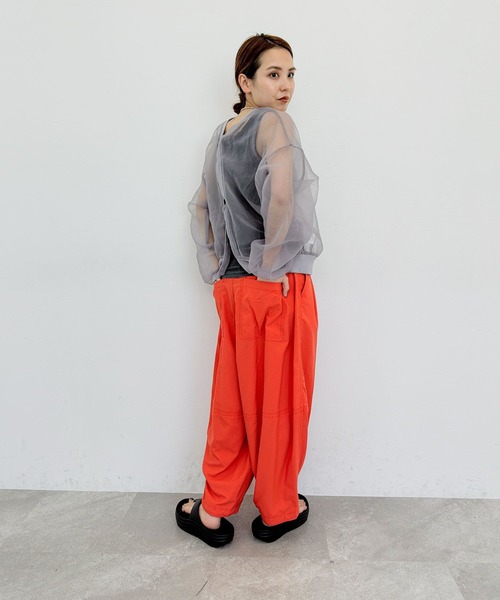 niko and...（ニコアンド）の「[MODE NORM CORE]シアーオーガンジー2WAYカーディガン（カーディガン/ボレロ・レディース・ライトグレー/ブラック/アイボリー・MEDIUM/LARGE）」の6枚目の写真