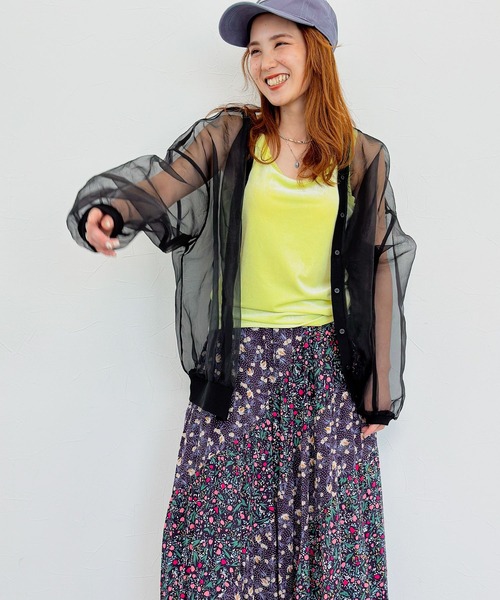 niko and...（ニコアンド）の「[MODE NORM CORE]シアーオーガンジー2WAYカーディガン（カーディガン/ボレロ・レディース・ライトグレー/ブラック/アイボリー・MEDIUM/LARGE）」の10枚目の写真