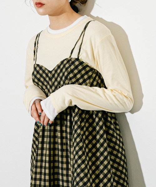 KBF(ケイビーエフ)の「レイヤードシアーTEE(Tシャツ/カットソー・レディース・ブルー系その他/ピンク系その他/イエロー系その他・ONE)」の2枚目の写真