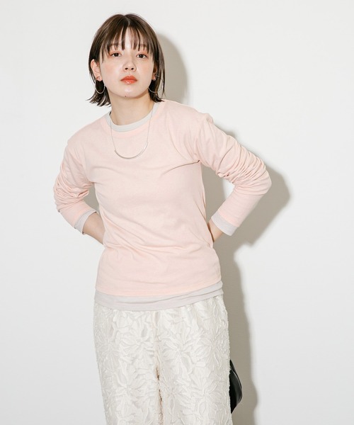 KBF(ケイビーエフ)の「レイヤードシアーTEE(Tシャツ/カットソー・レディース・ブルー系その他/ピンク系その他/イエロー系その他・ONE)」の18枚目の写真