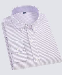 Cloudstyle（クラウドスタイル）の「【Cloudstyle】カラーストライプ ロングスリーブ レギュラーカラーシャツ/ イージーウェア/ リラックスフィット/ ビジネスワイシャツ（シャツ/ブラウス）」