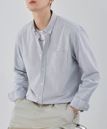 Cloudstyle（クラウドスタイル）の「【Cloudstyle】カラーストライプ ロングスリーブ レギュラーカラーシャツ/ イージーウェア/ リラックスフィット/ ビジネスワイシャツ（シャツ/ブラウス）」