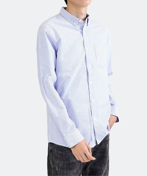 Cloudstyle(クラウドスタイル)の「【Cloudstyle】カラーストライプ ロングスリーブ レギュラーカラーシャツ/ イージーウェア/ リラックスフィット/ ビジネスワイシャツ(シャツ/ブラウス・メンズ・ホワイト/グレー/ブルー/グレー系その他/ブルー系その他/ラベンダー/ピンク・41/39/38/42/40)」の10枚目の写真