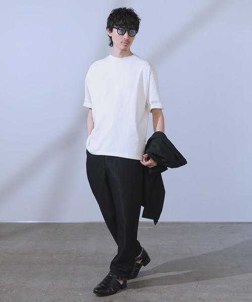 LIL VENDARS(リルヴェンダース)の「COOLMAX(R)ルーズベーシック半袖カットソー(Tシャツ/カットソー・メンズ・チャコール/ホワイト/ブラック/ホワイト系/ブルー・L/M/S/XL)」の11枚目の写真