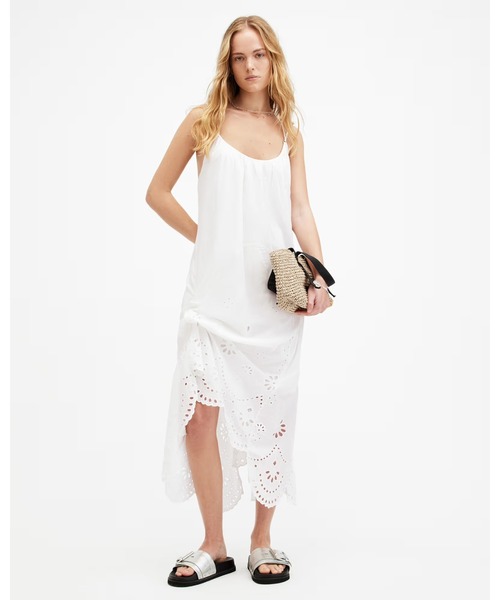 ALLSAINTS(オールセインツ)の「AREENA EMBROIDERED ADJUSTABLE MAXI DRESS | AREENA 刺繍入り アジャスタブル マキシ ドレス・ワンピース(ワンピース・レディース・ホワイト・4/12/10/8/6)」の3枚目の写真