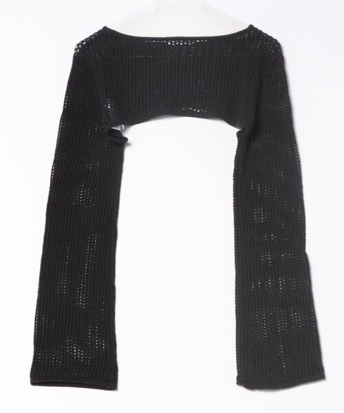 SLY（スライ）の「CROCHET SHORT TOPS クロシェット ショート トップス（ニット/セーター・レディース・ブラック/ライトブルー・FREE）」の3枚目の写真