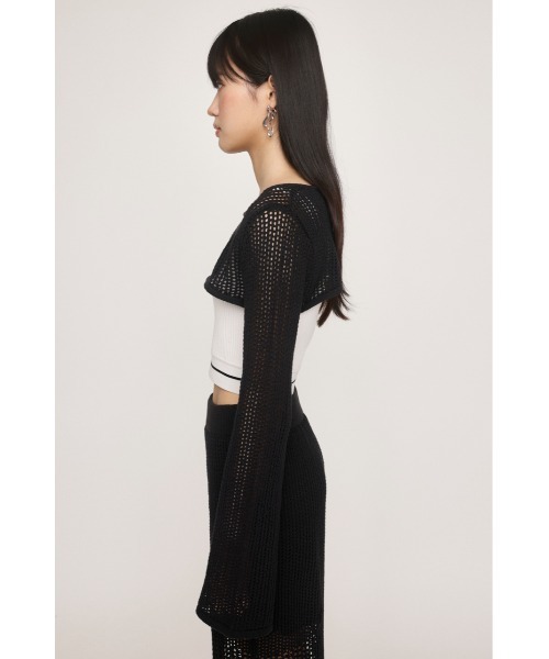 SLY（スライ）の「CROCHET SHORT TOPS クロシェット ショート トップス（ニット/セーター・レディース・ブラック/ライトブルー・FREE）」の15枚目の写真