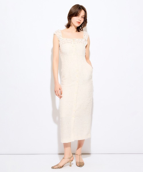 ME COUTURE(ミークチュール)の「2wayドットツイードコンビワンピース(ワンピース・レディース・オフホワイト/ブラック・0/1)」の6枚目の写真