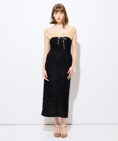 ME COUTURE(ミークチュール)の「2wayドットツイードコンビワンピース(ワンピース・レディース・オフホワイト/ブラック・0/1)」の8枚目の写真