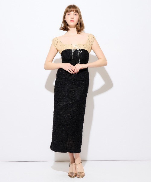 ME COUTURE(ミークチュール)の「2wayドットツイードコンビワンピース(ワンピース・レディース・オフホワイト/ブラック・0/1)」の12枚目の写真