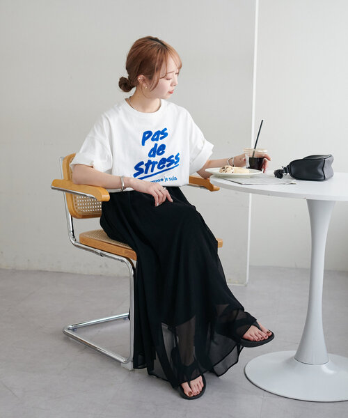 DISCOAT(ディスコート)の「【WEB限定】シフォンフレアスカート(スカート・レディース・レッド/ブラック/オフホワイト/グリーン/モカ/イエロー/グレー・MEDIUM)」の22枚目の写真