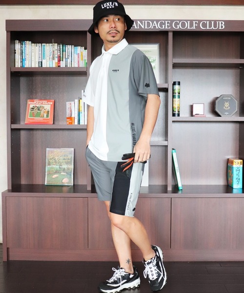 (RM)【LUXE/R GOLF】ストレッチ スムース 切り替え 配色 ショートパンツ（チノパンツ）｜LUXE/R GOLF（ラグジュ ゴルフ）