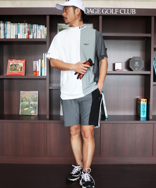 (RM)【LUXE/R GOLF】ストレッチ スムース 切り替え 配色 ショートパンツ（チノパンツ）｜LUXE/R GOLF（ラグジュ ゴルフ）