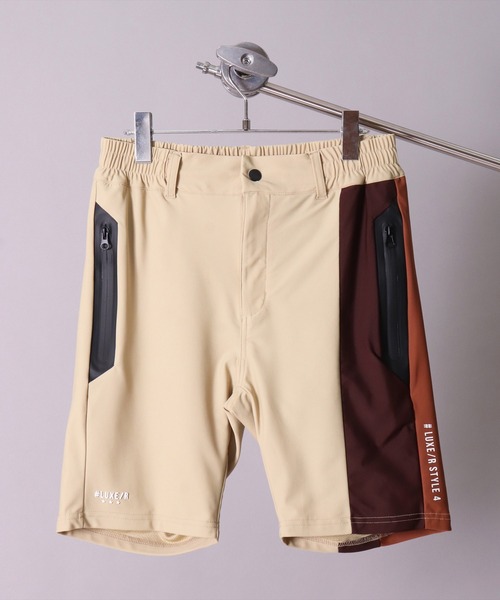 (RM)【LUXE/R GOLF】ストレッチ スムース 切り替え 配色 ショートパンツ（チノパンツ）｜LUXE/R GOLF（ラグジュ ゴルフ）