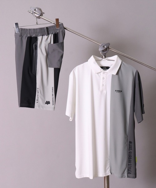 (RM)【LUXE/R GOLF】ストレッチ スムース 切り替え 配色 ショートパンツ（チノパンツ）｜LUXE/R GOLF（ラグジュ ゴルフ）