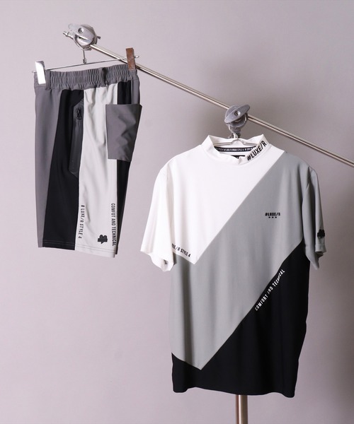 (RM)【LUXE/R GOLF】ストレッチ スムース 切り替え 配色 ショートパンツ（チノパンツ）｜LUXE/R GOLF（ラグジュ ゴルフ）
