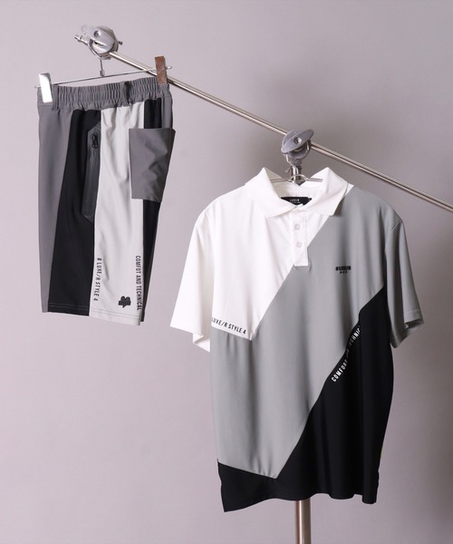 (RM)【LUXE/R GOLF】ストレッチ スムース 切り替え 配色 ショートパンツ（チノパンツ）｜LUXE/R GOLF（ラグジュ ゴルフ）