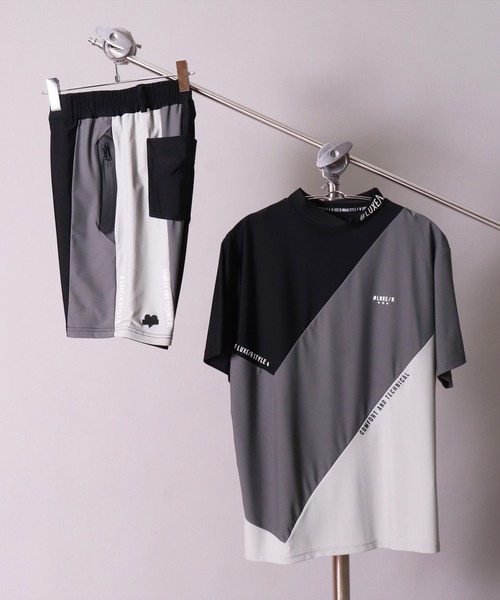 (RM)【LUXE/R GOLF】ストレッチ スムース 切り替え 配色 ショートパンツ（チノパンツ）｜LUXE/R GOLF（ラグジュ ゴルフ）