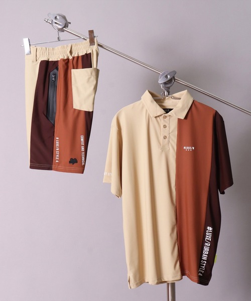 (RM)【LUXE/R GOLF】ストレッチ スムース 切り替え 配色 ショートパンツ（チノパンツ）｜LUXE/R GOLF（ラグジュ ゴルフ）