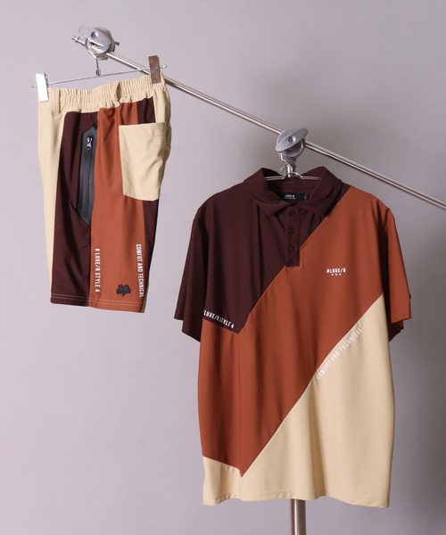 (RM)【LUXE/R GOLF】ストレッチ スムース 切り替え 配色 ショートパンツ（チノパンツ）｜LUXE/R GOLF（ラグジュ ゴルフ）