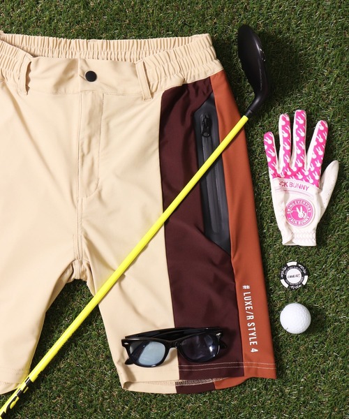 (RM)【LUXE/R GOLF】ストレッチ スムース 切り替え 配色 ショートパンツ（チノパンツ）｜LUXE/R GOLF（ラグジュ ゴルフ）