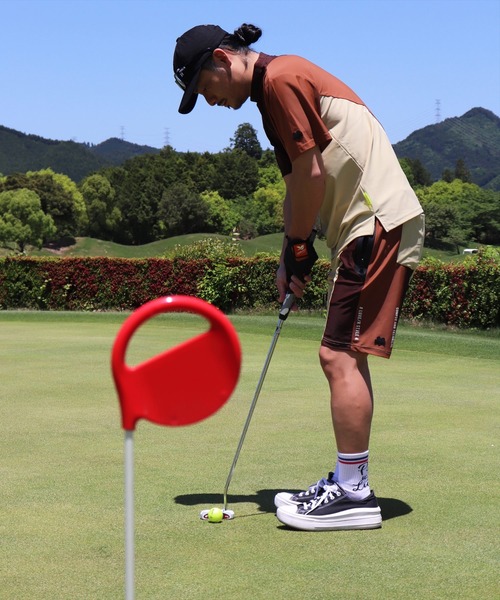 (RM)【LUXE/R GOLF】ストレッチ スムース 切り替え 配色 ショートパンツ（チノパンツ）｜LUXE/R GOLF（ラグジュ ゴルフ）