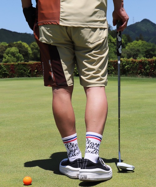 (RM)【LUXE/R GOLF】ストレッチ スムース 切り替え 配色 ショートパンツ（チノパンツ）｜LUXE/R GOLF（ラグジュ ゴルフ）