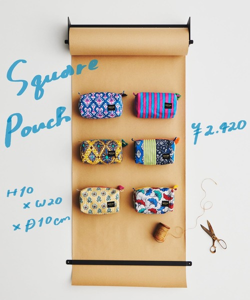 BAYFLOW（ベイフロー）の「[マチたっぷりで収納力◎]【Asante sana】スクエアポーチ（ポーチ・レディース・ブルー/ネイビー/イエロー/ベージュ/ホワイト/ピンク・0）」の18枚目の写真