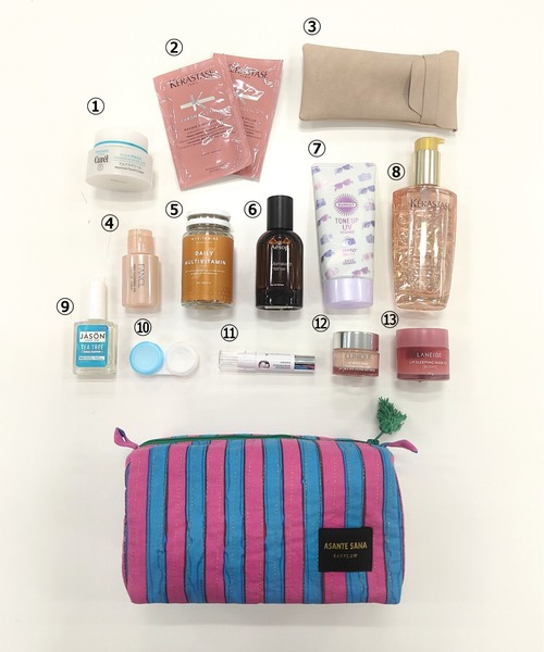 BAYFLOW（ベイフロー）の「[マチたっぷりで収納力◎]【Asante sana】スクエアポーチ（ポーチ・レディース・ブルー/ネイビー/イエロー/ベージュ/ホワイト/ピンク・0）」の7枚目の写真