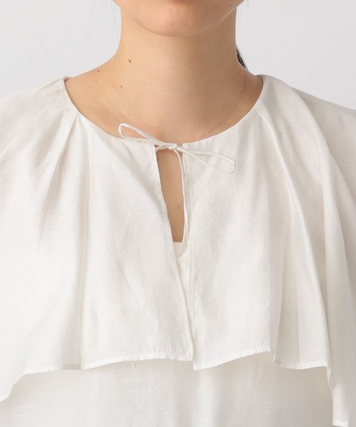 A part by（アパートバイ）の「フリルブラウス_半袖（シャツ/ブラウス・レディース・ブラック/オフホワイト・FREE）」の15枚目の写真