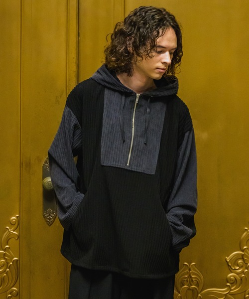 CASPER JOHN（キャスパージョン）の「Corduroy switch parker/コーデュロイスイッチパーカー（モッズコート・メンズ・ブラック/ブラウン・LARGE/MEDIUM/SMALL/X-SMALL）」の4枚目の写真