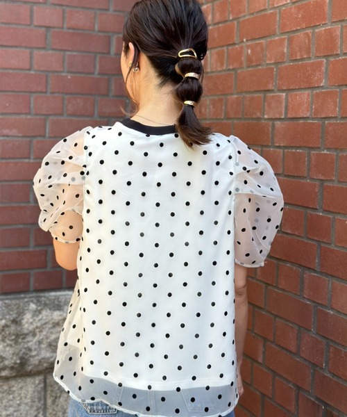 deux amour（ドゥーザムール）の「フロッキードットトップス（チューブトップ・レディース・ホワイト/ブラック/グレー・FREE）」の11枚目の写真