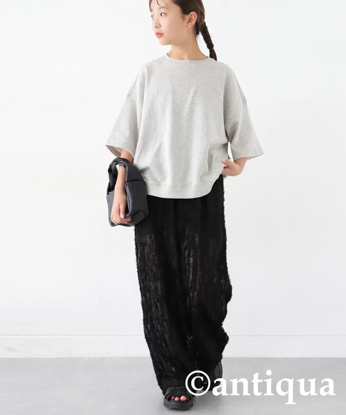 antiqua（アンティカ）の「ジャガードシアーパンツ（その他パンツ・キッズ・ブラック・150/140/160）」の2枚目の写真