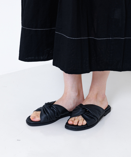 collex（コレックス）の「【WEB限定】【SHADDY/シャディー】ツイストギャザーサンダル（サンダル・レディース・ブラック/ベージュ・36/37/38）」の12枚目の写真