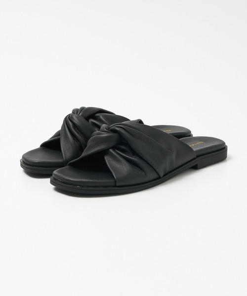 collex（コレックス）の「【WEB限定】【SHADDY/シャディー】ツイストギャザーサンダル（サンダル・レディース・ブラック/ベージュ・36/37/38）」の4枚目の写真