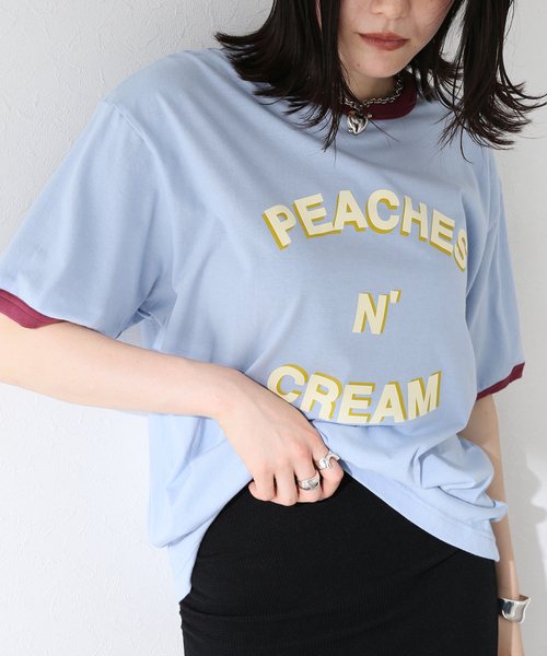 トップス son of the cheese peach n Cream shirt セール】【SON OF THE CHEESE / サノバチーズ】 PEACHES N CREAM