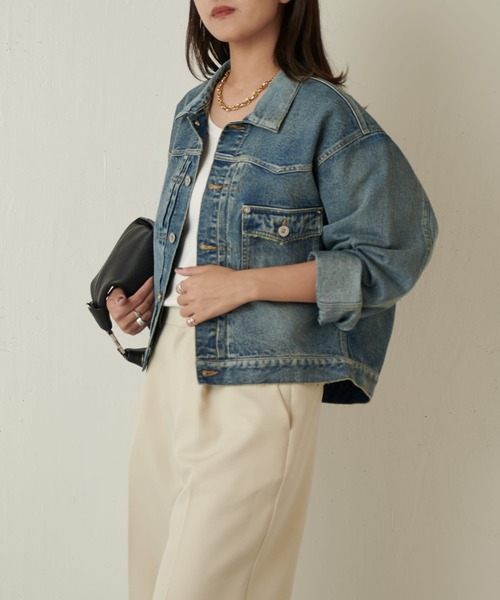 Lui's(ルイス)の「TYPE 1st デニムジャケット(ブルゾン・レディース・ブラック/ブルー・FREE)」の5枚目の写真