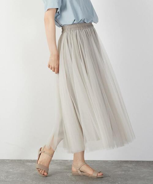 MELROSE claire（メルローズ クレール）の「チュールギャザースカート（スカート・レディース・その他1/その他2・FREE）」の4枚目の写真