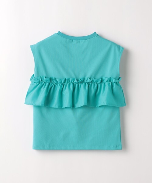 green label relaxing（グリーンレーベルリラクシング）の「TJ カット×布帛 フリルノースリーブ / キッズ 100cm-130cm -吸水速乾-（タンクトップ・キッズ・ライラック/ダークグレー/オフホワイト/ターコイズブルー・120cm/130cm/100cm/110cm）」の8枚目の写真