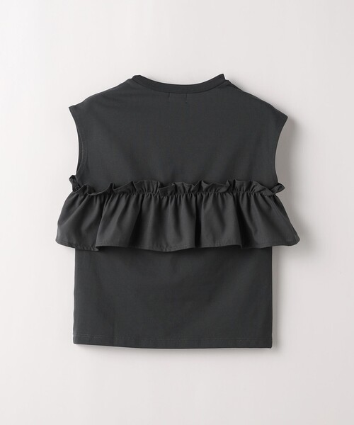 green label relaxing（グリーンレーベルリラクシング）の「TJ カット×布帛 フリルノースリーブ / キッズ 100cm-130cm -吸水速乾-（タンクトップ・キッズ・ライラック/ダークグレー/オフホワイト/ターコイズブルー・120cm/130cm/100cm/110cm）」の15枚目の写真